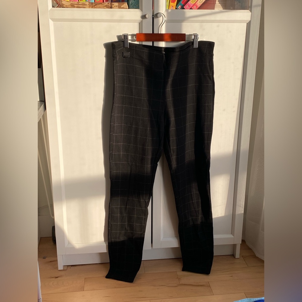Women's Black Checkered Pants
